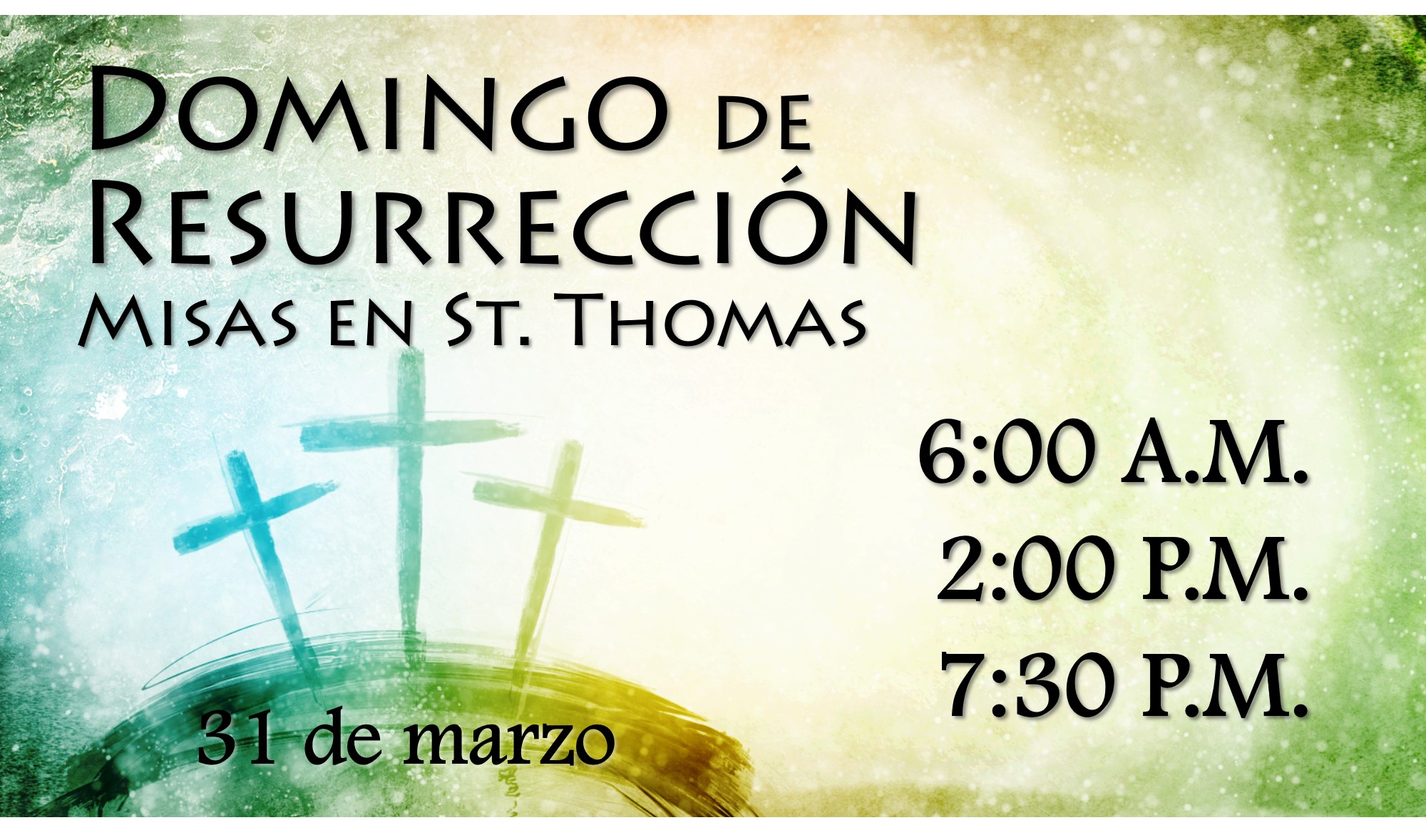 Easter Sunday Schedule - Spanish
