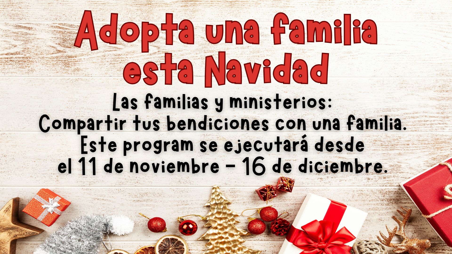 Adopt-A-Family for Christmas Spanish